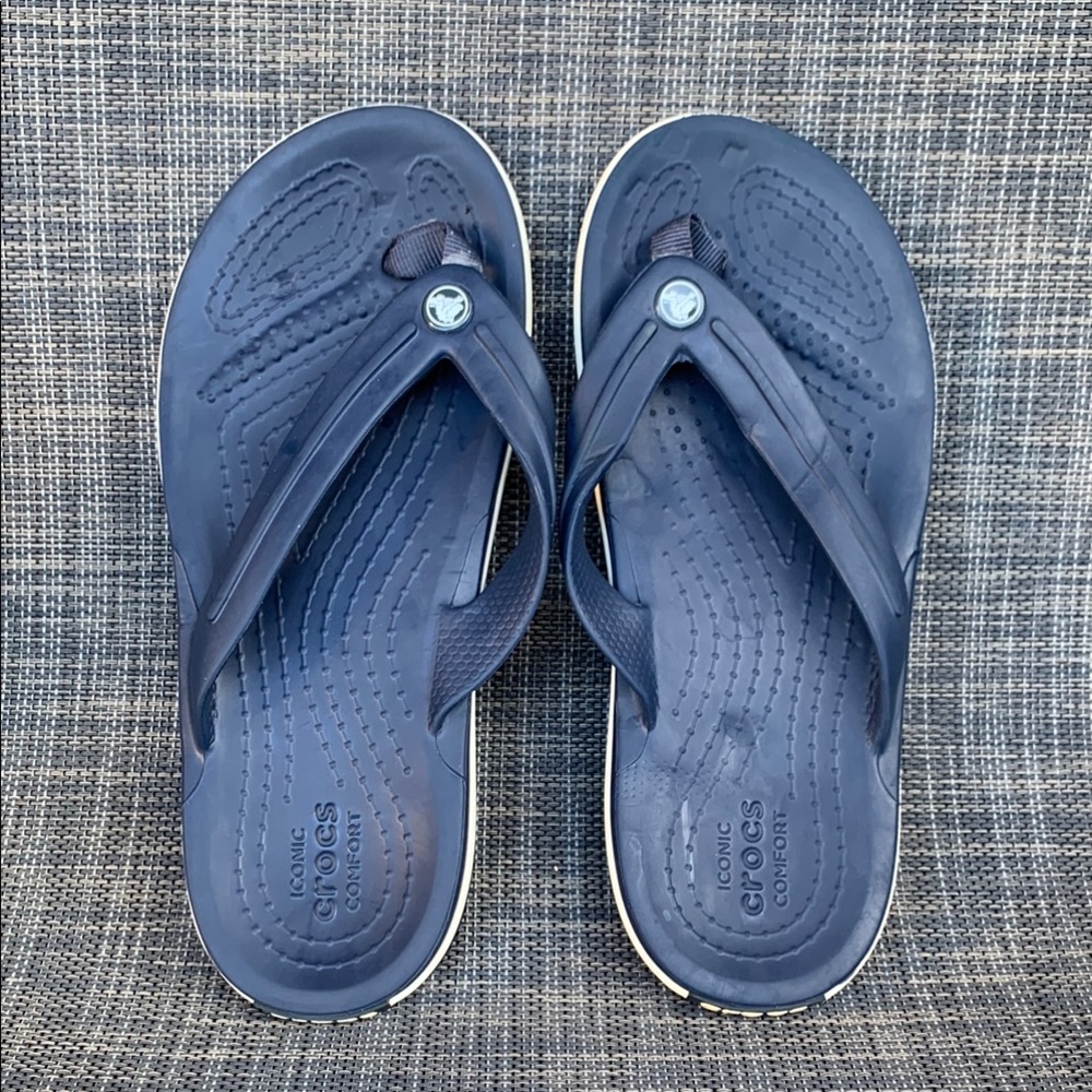 CROCS Kids Classic Flip Flops Sandals Navy Blue Unisex Youth size 3